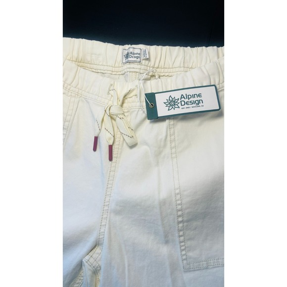 Alpine Design Pants - Alpine Design white canvase pants with drawstring ankle L